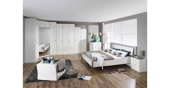 DREHTÜRENSCHRANK in Weiß, Weiß Hochglanz - Weiß Hochglanz/Alufarben, Design, Holzwerkstoff/Kunststoff (91/197/54cm) - Carryhome