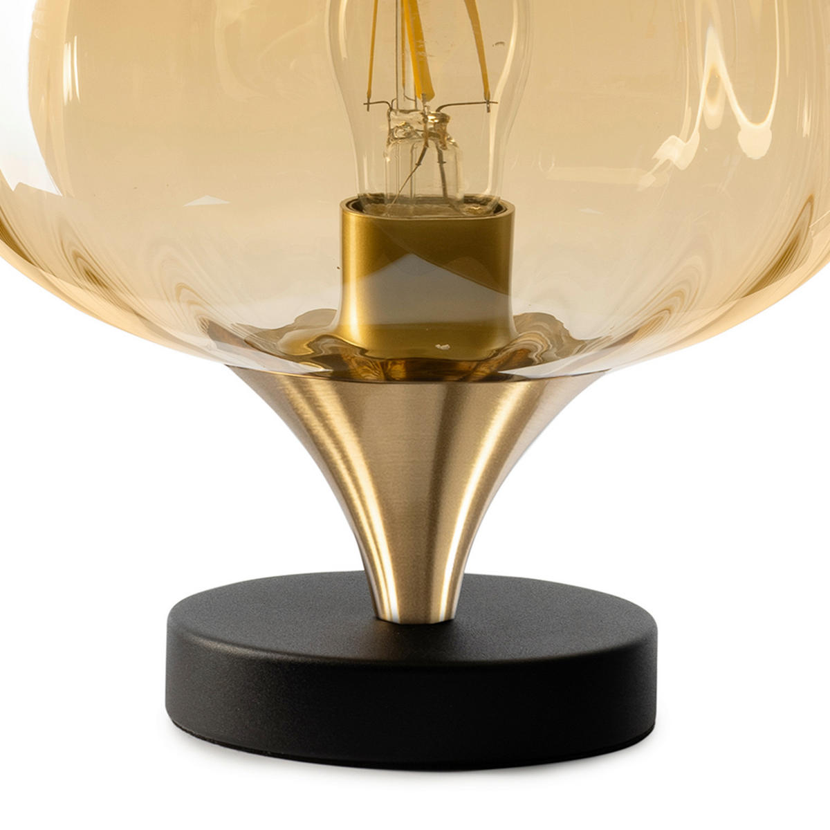 TISCHLEUCHTE 20/20/29 cm   - Cognac, KONVENTIONELL, Glas/Metall (20/20/29cm)