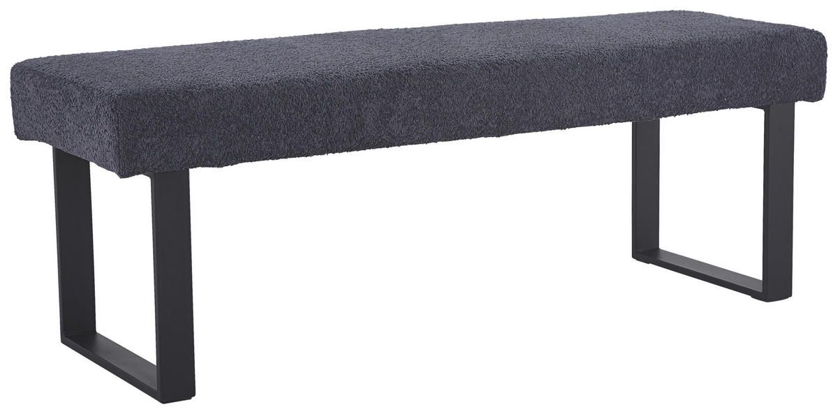 SITZBANK 140/49/47 cm Leinenoptik Dunkelgrau  - Dunkelgrau/Schwarz, KONVENTIONELL, Textil/Metall (140/49/47cm) - MID.YOU
