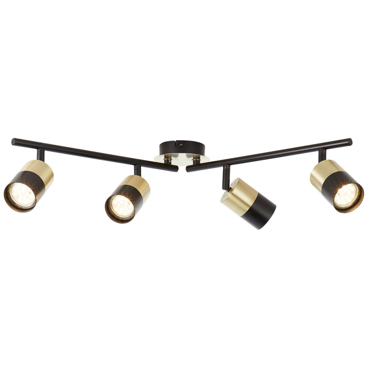 DECKENLEUCHTE Maribel 76,5/16,8/18 cm   - Messingfarben/Schwarz, Design, Metall (76,5/16,8/18cm) - Brilliant