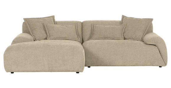 ECKSOFA  in Flachgewebe Beige  174/274 cm  - Beige/Schwarz, KONVENTIONELL, Kunststoff/Textil (174/274cm) - Carryhome