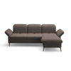 ECKSOFA Graphitfarben Flachgewebe  - Schwarz/Graphitfarben, KONVENTIONELL, Textil/Metall (264/198cm) - Sit & More