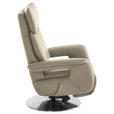 RELAXSESSEL in Leder Creme  - Edelstahlfarben/Creme, Design, Leder/Metall (78/112/85cm) - Cantus