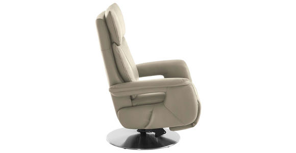 RELAXSESSEL in Leder Creme - Edelstahlfarben/Creme, Design, Leder/Metall (78/112/85cm) - Cantus