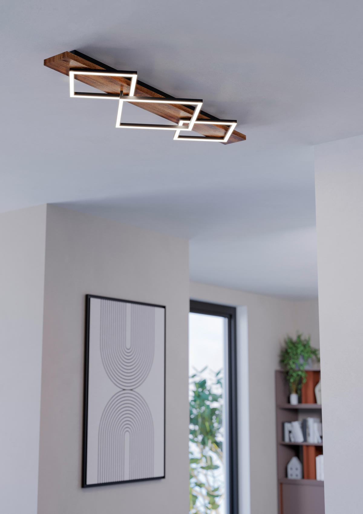 LED-DECKENLEUCHTE BOYAL 101/40,5/9,5 cm   - Eichefarben/Schwarz, Natur, Holz/Kunststoff (101/40,5/9,5cm) - Eglo