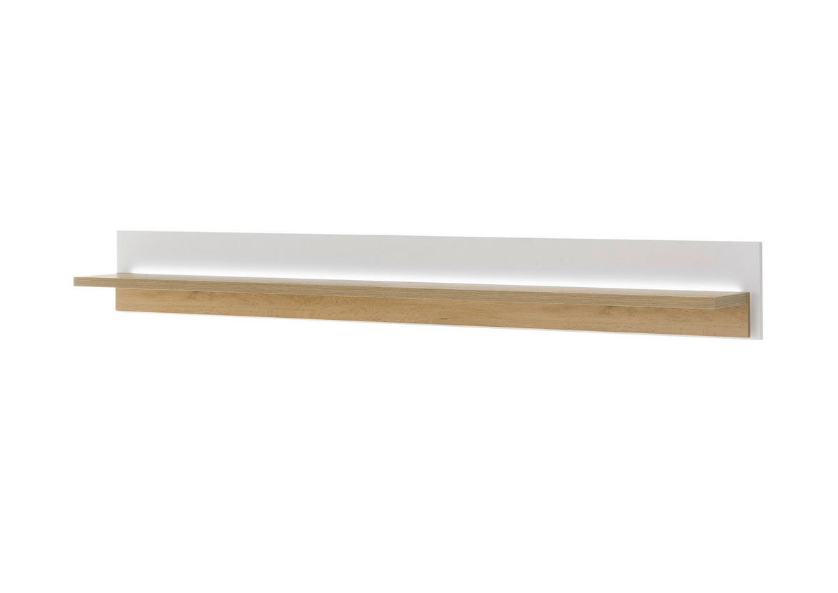 WANDBOARD Weiß, Eiche Wotan  - Eiche Wotan/Weiß, Design, Holzwerkstoff (200/20/18cm) - MID.YOU
