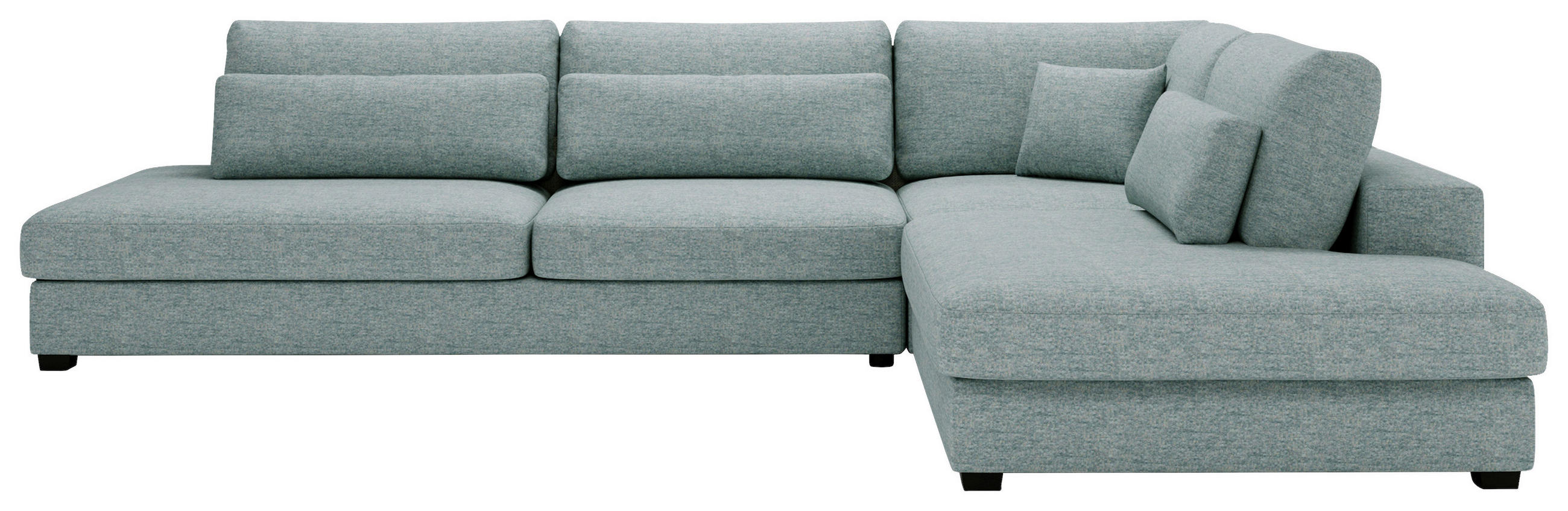 ECKSOFA Hellblau Plüsch, Bouclé  - Schwarz/Hellblau, Design, Kunststoff/Textil (332/244cm) - Livetastic