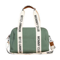 WICKELTASCHE Mommy Club Signatur Grün Canvas  - Weiß/Grau, KONVENTIONELL, Kunststoff/Textil (38/21/27cm) - Childhome