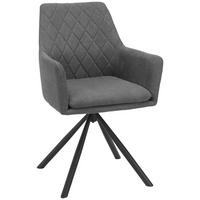 STOLIČKA S PODRÚČKAMI, železo, tkaná textília, sivá, čierna - čierna/sivá, Design, kov/textil (62/88/61cm) - Hom`in