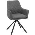 ARMLEHNSTUHL  in Eisen Webstoff  - Schwarz/Grau, Design, Textil/Metall (62/88/61cm) - Hom`in