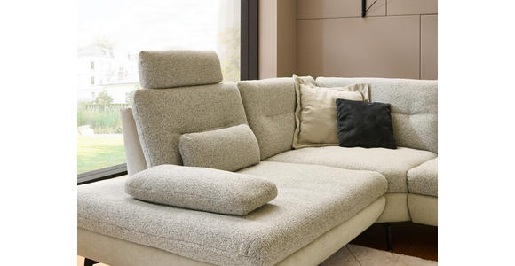 WOHNLANDSCHAFT Silberfarben, Beige Chenille  - Beige/Silberfarben, Design, Textil/Metall (243/352/190cm) - Dieter Knoll