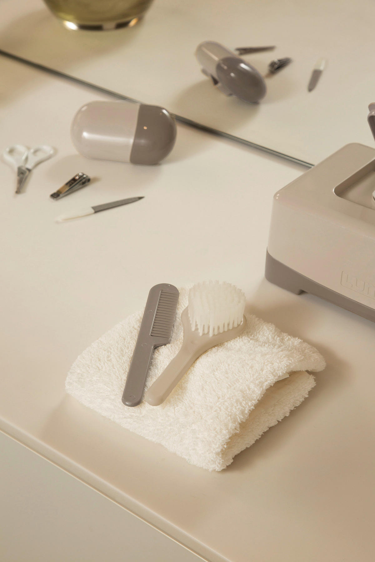 BABYBADESET Almond 8-teilig  - Taupe, Basics, Kunststoff (79,1/39,1/45,6cm) - Luma