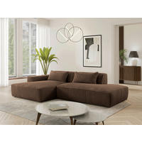 ECKSOFA BILLUND Braun Cord Nierenkissen  - Schwarz/Braun, KONVENTIONELL, Kunststoff/Textil (294/165cm) - Livetastic