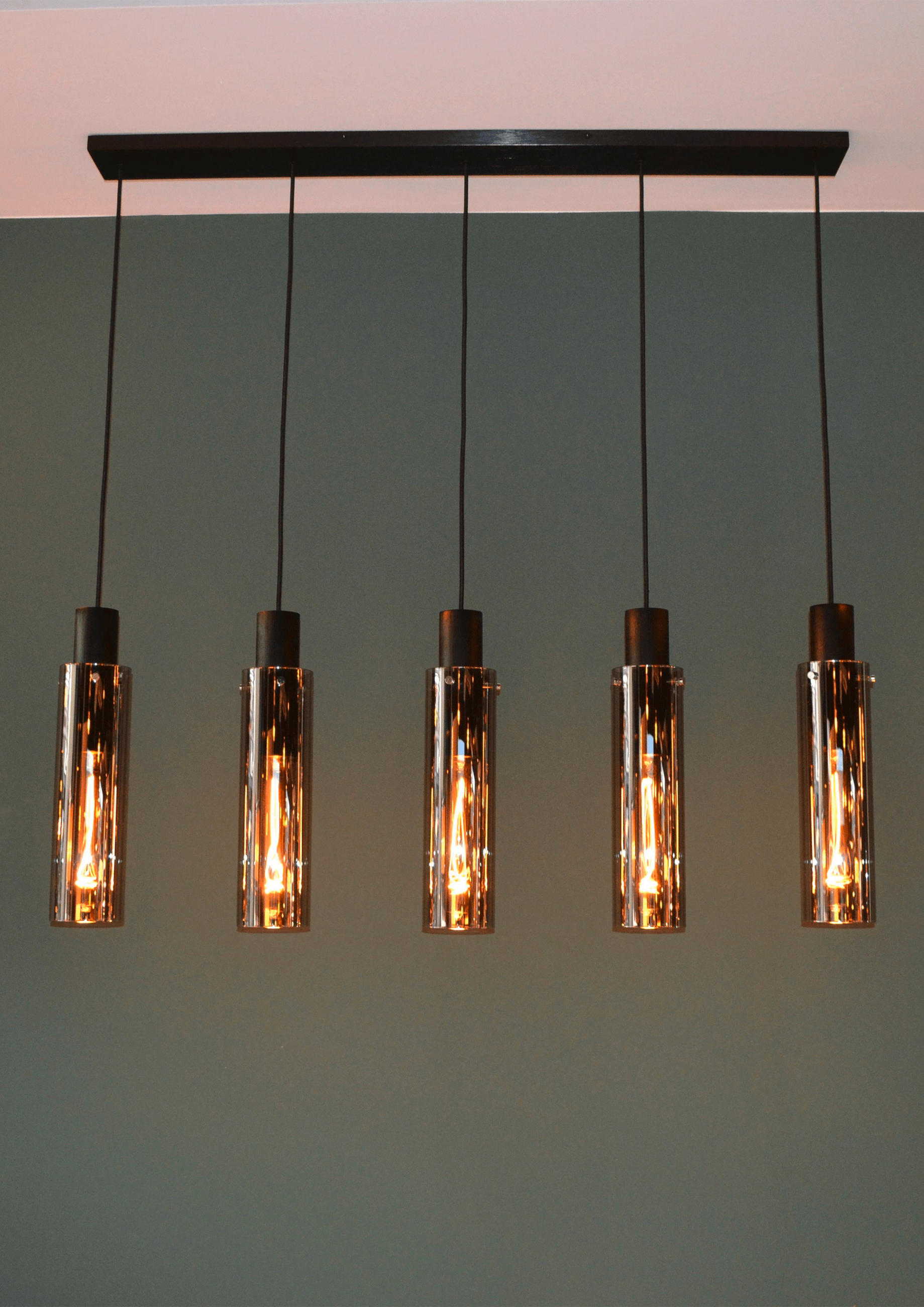 HÄNGELEUCHTE Orlando 112/10/172 cm   - Hellgrau, Design, Glas (112/10/172cm) - Lucide