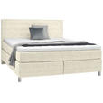 BOXSPRINGBETT 180/200 cm  in Creme  - Chromfarben/Creme, KONVENTIONELL, Kunststoff/Textil (180/200cm) - Voleo