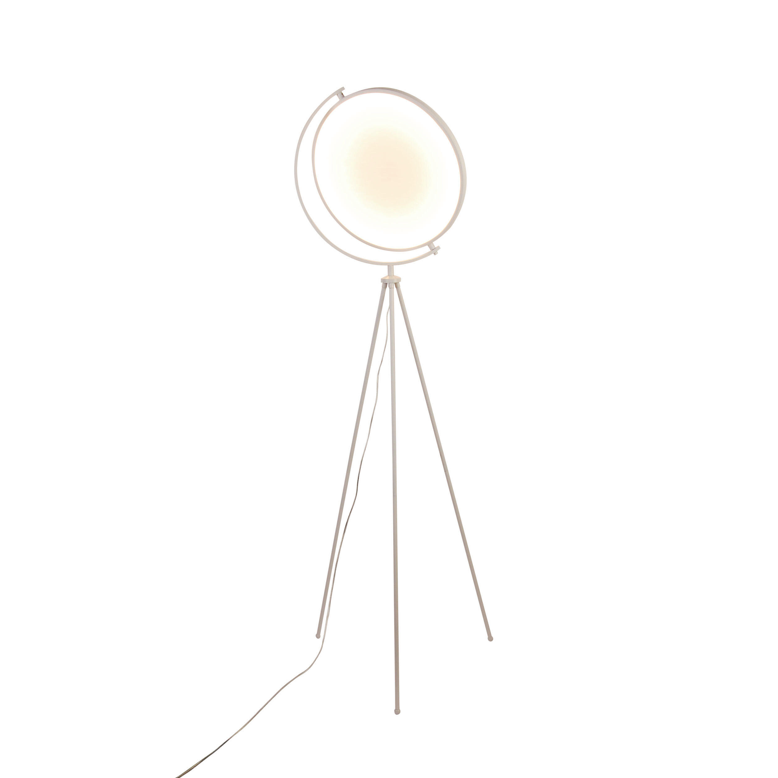 LED-Stehlampe Munega Weiß Rund