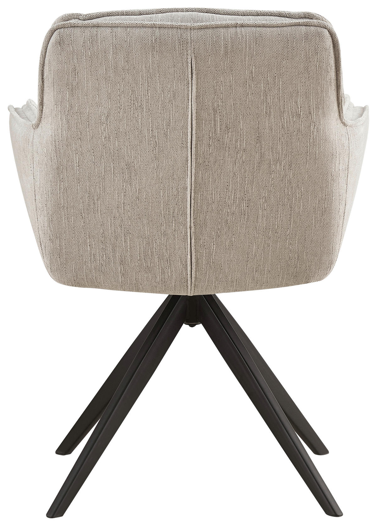 ARMLEHNSTUHL  in Eisen Webstoff  - Beige/Schwarz, Design, Textil/Metall (62/86/65cm) - Hom`in