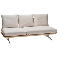 LOUNGESOFA  - Greige/Teakfarben, Basics, Holz/Textil (206/85/95cm) - Stern