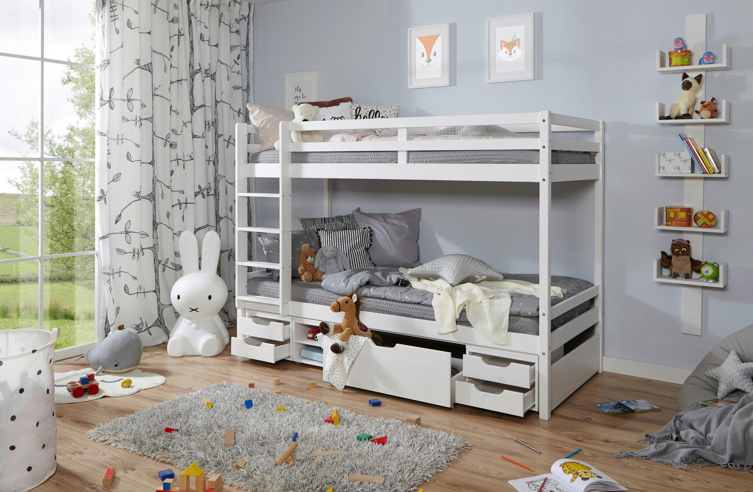 ETAGENBETT - Weiß, MODERN, Holz (90/200cm) - MID.YOU