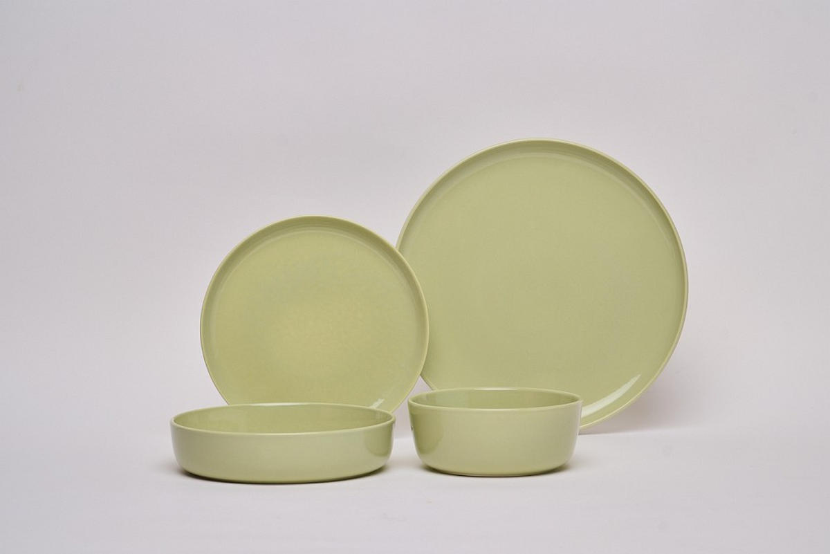 KOMBISERVICE Colori verde 24-teilig  - Grün, Trend, Keramik - Novel