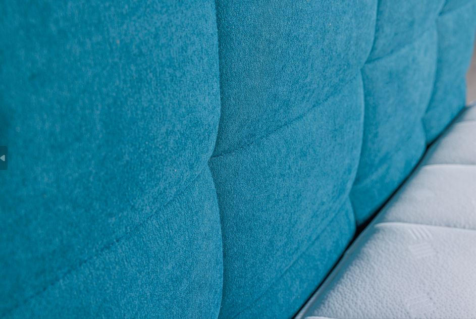 Pat boxspring 180x200 cm  in albastru  - argintiu/albastru, Basics, metal/textil (180/200cm) - Hom`in