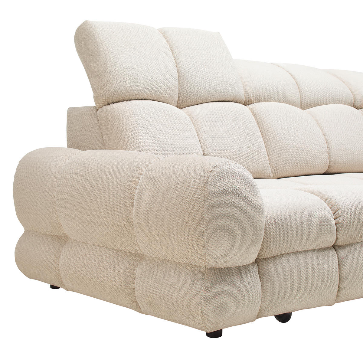 HÖRNSOFFA i vävt tyg beige  - beige/svart, Modern, trämaterial/trä (302/86-105/217cm) - Livetastic