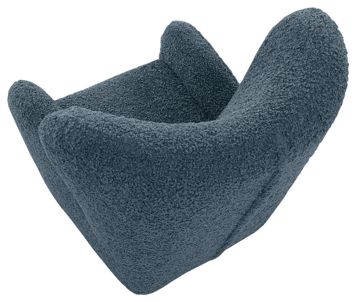 SESSEL in Plüsch Petrol  - Petrol/Schwarz, Konventionell, Holz/Textil (90/93/92cm)