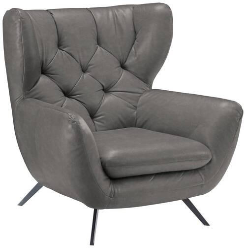 CHESTERFIELD-SESSEL - Schwarz/Grau, Design, Textil/Metall (100/106/95cm) - Pure Home Lifestyle