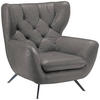 CHESTERFIELD-SESSEL - Schwarz/Grau, Design, Textil/Metall (100/106/95cm) - Pure Home Lifestyle