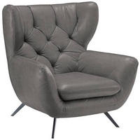 CHESTERFIELD-SESSEL - Schwarz/Grau, Design, Textil/Metall (100/106/95cm) - Pure Home Lifestyle