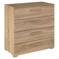 KOMMODE - Silberfarben/Sonoma Eiche, Design, Holzwerkstoff/Kunststoff (80/81/42cm) - Novel