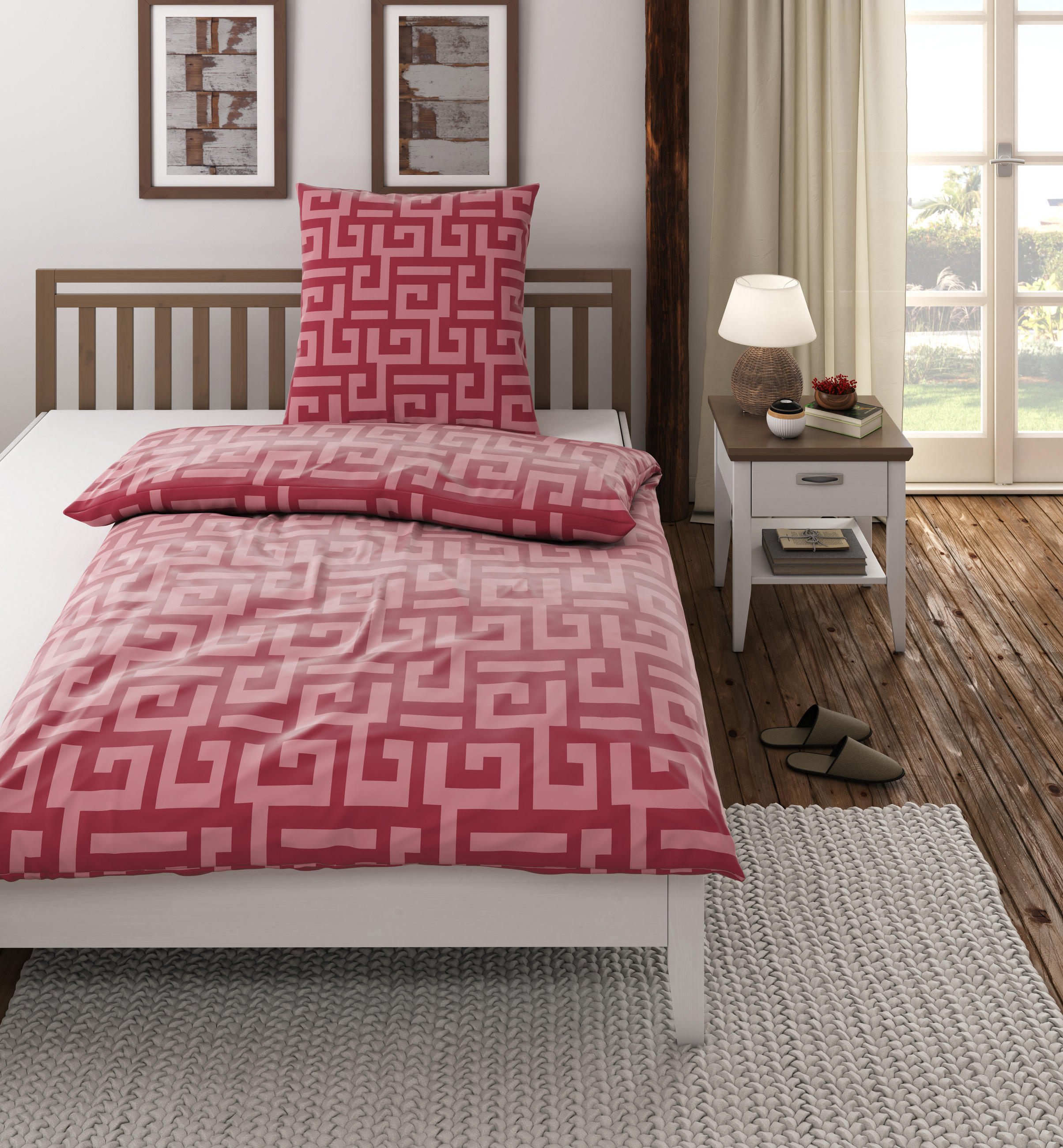 WENDEBETTWÄSCHE Mila Satin - Rosa, Basics, Textil (135/200cm) - Bio:Vio