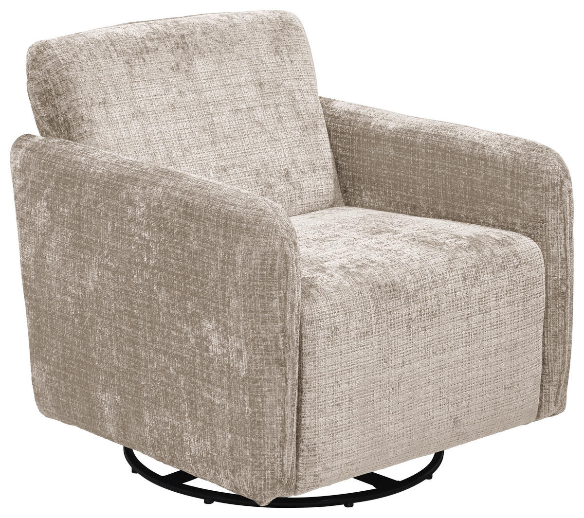 SESSEL in Chenille Taupe  - Taupe/Schwarz, Basics, Textil/Metall (76/78/81cm) - Livetastic