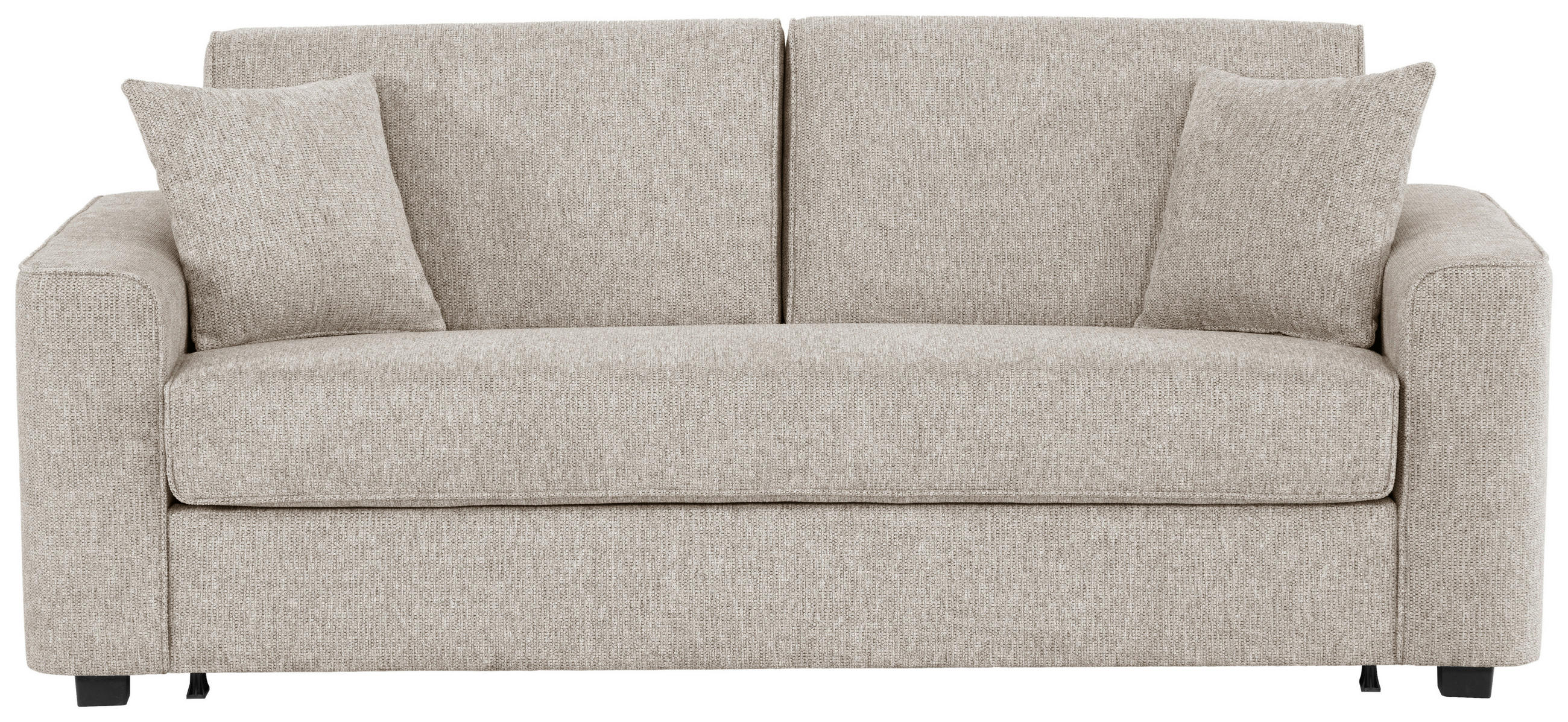 SCHLAFSOFA Webstoff Sandfarben  - Sandfarben/Schwarz, Design, Kunststoff/Textil (205/83/100cm) - Xora