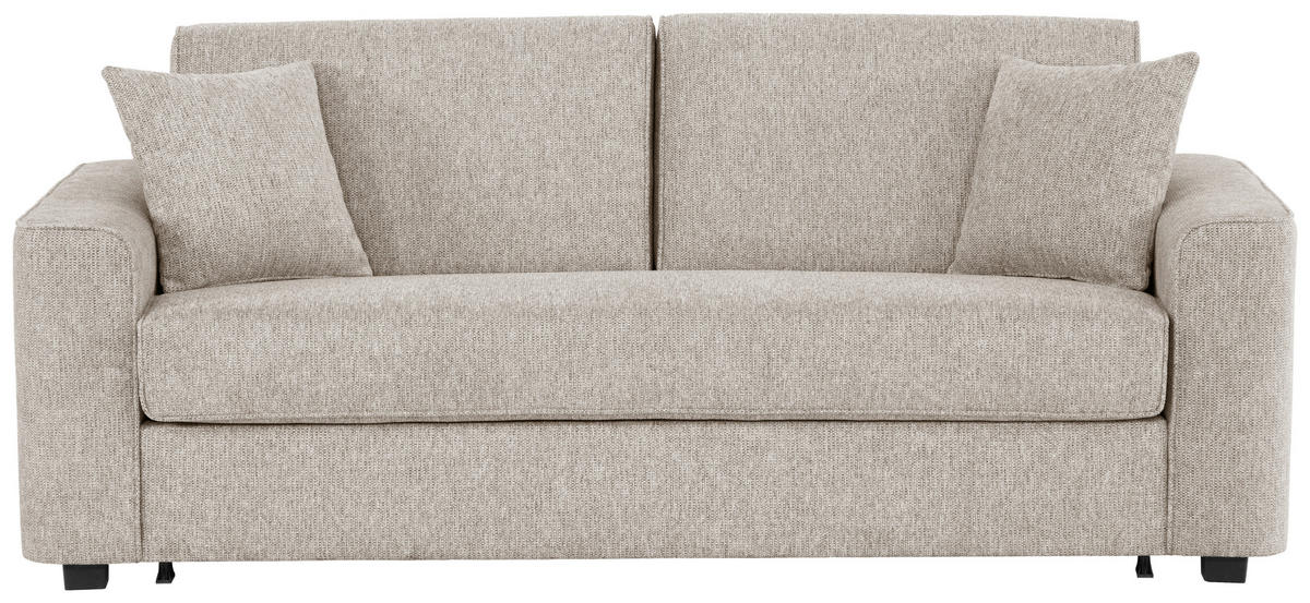 SCHLAFSOFA Webstoff Sandfarben  - Sandfarben/Schwarz, Design, Kunststoff/Textil (205/83/100cm) - Xora