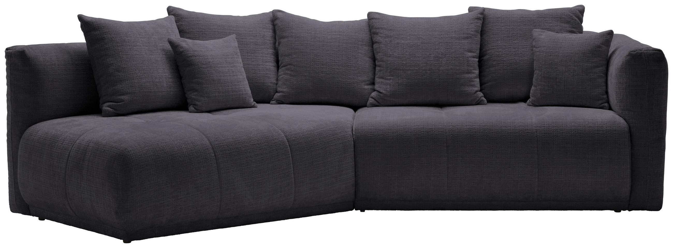 ECKSOFA Dunkelgrau Chenille  - Dunkelgrau/Schwarz, MODERN, Kunststoff/Textil (180/315cm) - Hom`in