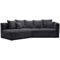 ECKSOFA Dunkelgrau Chenille  - Dunkelgrau/Schwarz, MODERN, Kunststoff/Textil (180/315cm) - Hom`in