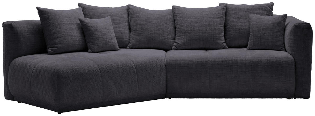 ECKSOFA Dunkelgrau Chenille  - Dunkelgrau/Schwarz, MODERN, Kunststoff/Textil (180/315cm) - Hom`in