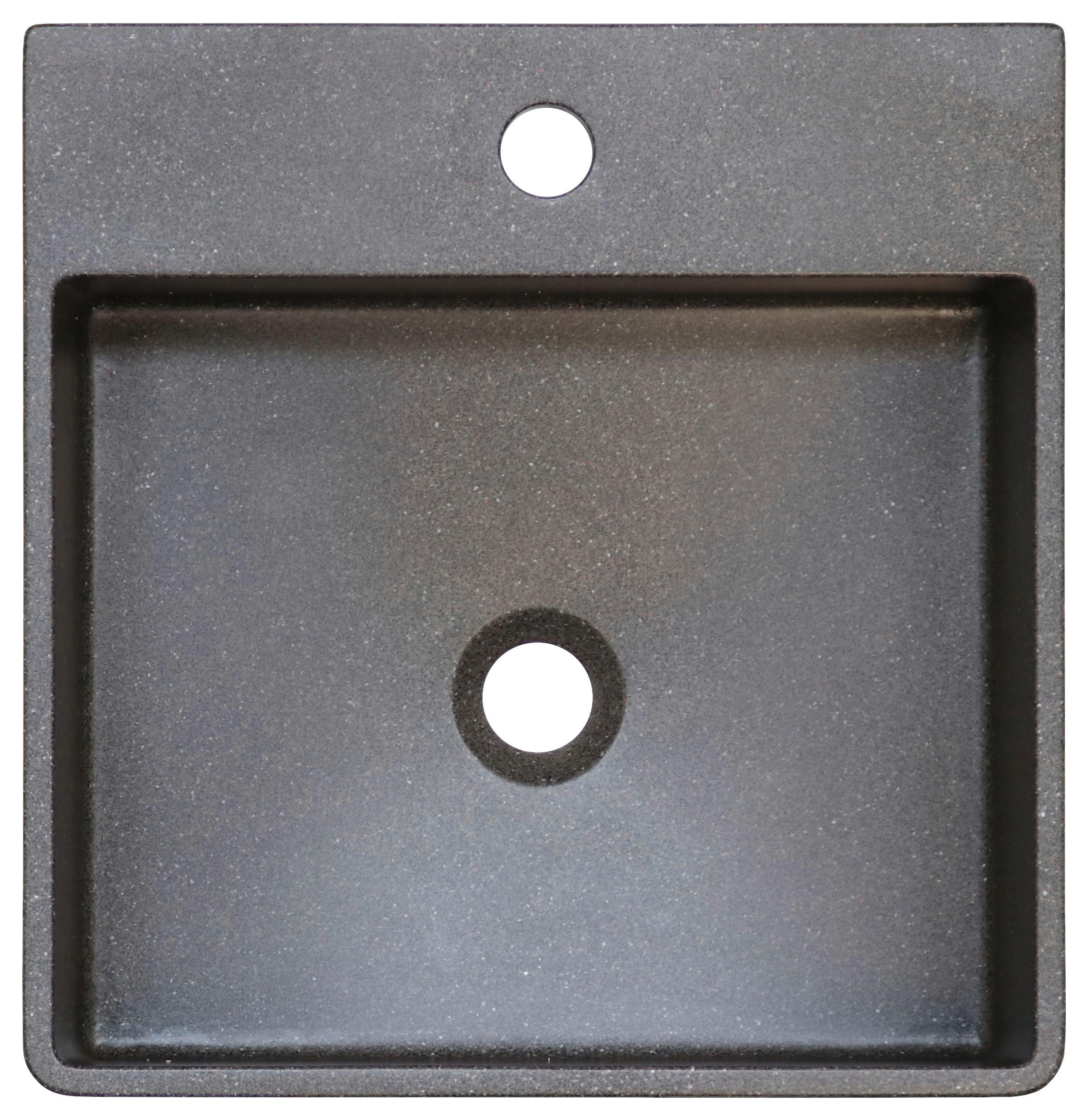 WASCHBECKEN 42/13/42 cm  - Schwarz, Basics, Stein (42/13/42cm) - Linea Natura