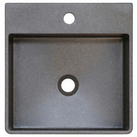 WASCHBECKEN 42/13/42 cm  - Schwarz, Basics, Stein (42/13/42cm) - Linea Natura