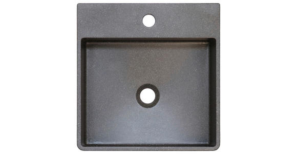 WASCHBECKEN 42/13/42 cm  - Schwarz, Basics, Stein (42/13/42cm) - Linea Natura