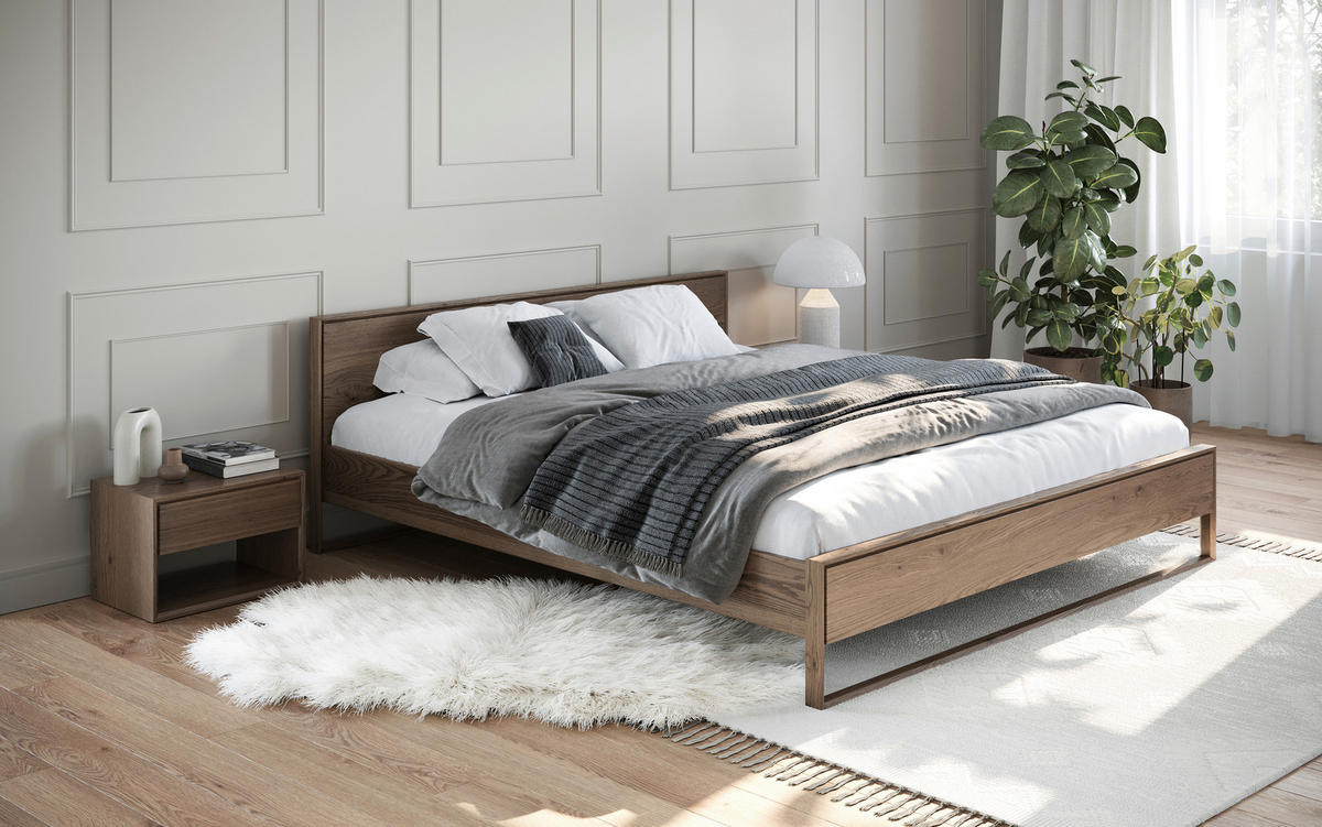 NACHTSCHRANK 50/35/35 cm Eiche massiv  - Eiche dunkel, MODERN, Holz (50/35/35cm) - Linea Natura