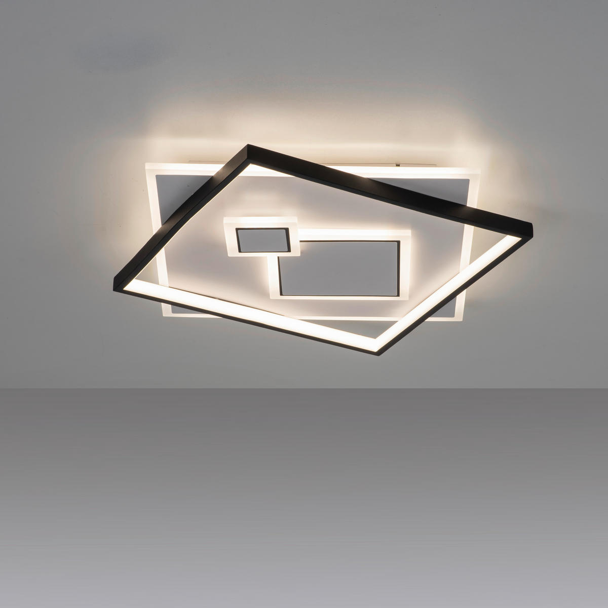 STROPNÍ LED SVÍTIDLO, 57/57/6 cm - Design, kov/plast (57/57/6cm)