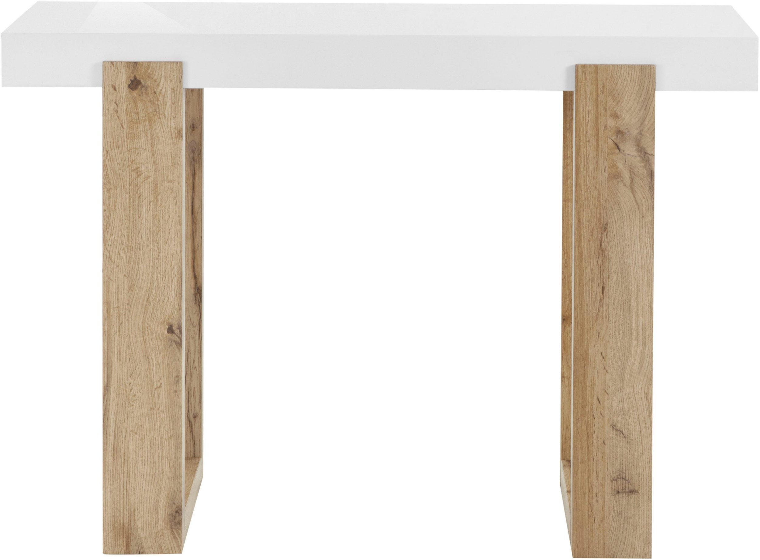 KONSOLE Weiß  - Eichefarben/Weiß, Design, Holzwerkstoff (110/76/40cm) - MID.YOU