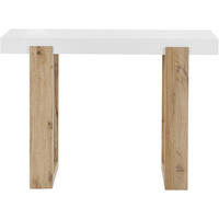 KONSOLENTISCH Weiß  - Edelstahlfarben/Weiß, Design, Holzwerkstoff (110/40/76cm) - MID.YOU