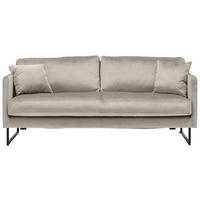 2,5-SITZER  in Samt Taupe  - Taupe/Schwarz, Design, Textil/Metall (180/78/84cm) - Carryhome
