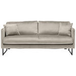 2,5-SITZER Samt Taupe  - Taupe/Schwarz, Design, Textil/Metall (180/78/84cm) - Carryhome