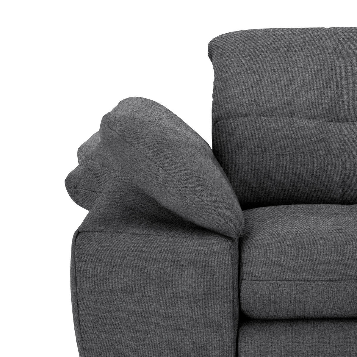 ECKSOFA in Webstoff Dunkelgrau  - Dunkelgrau/Schwarz, Design, Textil/Metall (265/180cm) - Carryhome