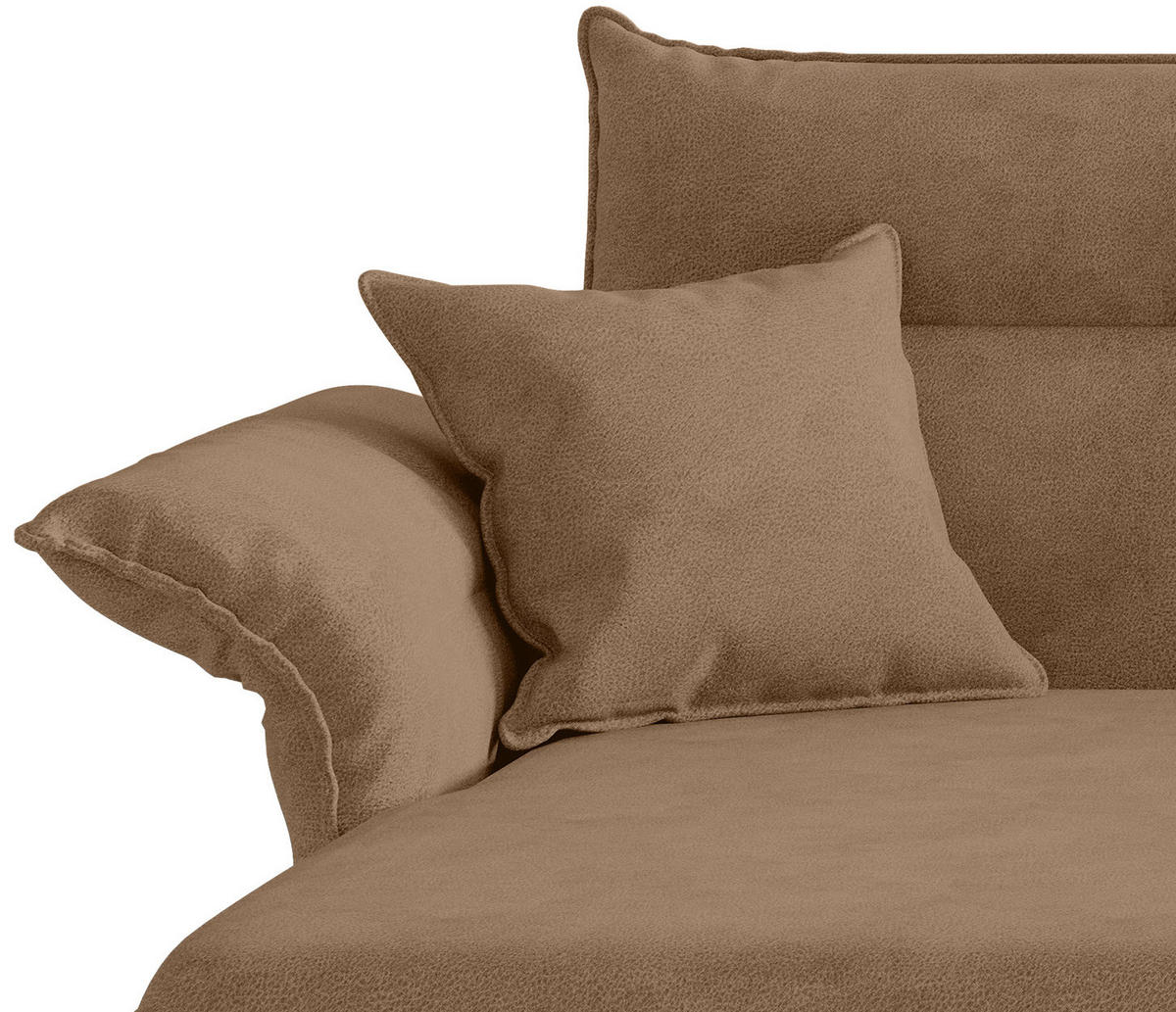 ROHOVÁ SEDACIA SÚPRAVA, textil, svetlohnedá - svetlohnedá/farba ušľachtilej ocele, Design, kov/textil (185/265cm) - Livetastic