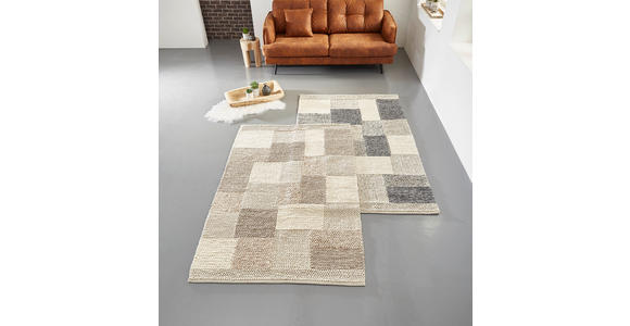 HANDWEBTEPPICH 80/150 cm Nordic Grau, Dunkelgrau  - Dunkelgrau/Grau, Natur, Textil (80/150cm) - Linea Natura